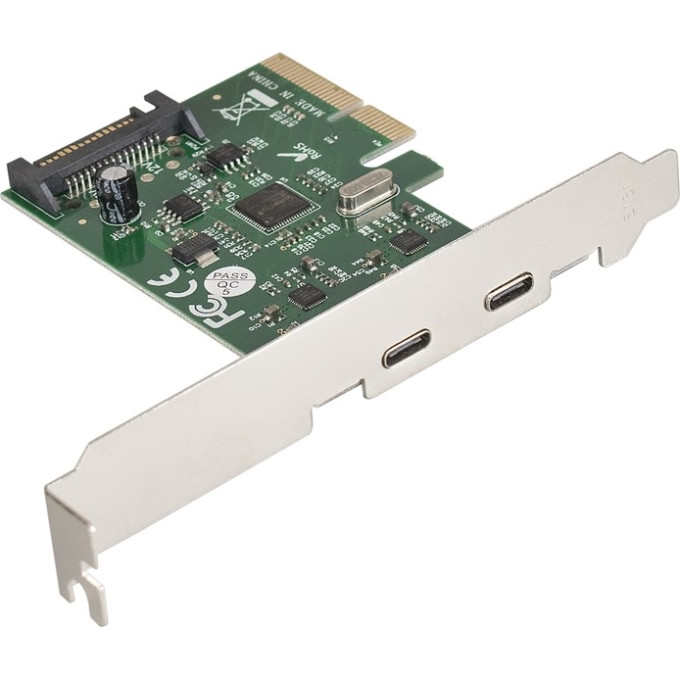 Контроллер EXEGATE EXE-313 (PCI-Ex4, 2xUSB 3,1 Type-C ext., разъем доп. Питания) EX283715RUS